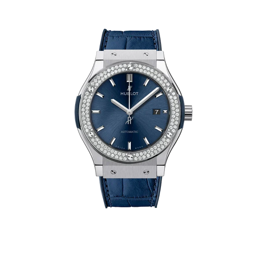 Classic Fusion Blue Titanium 42mm Diamond Benzel 542.NX.7170.LR.1104