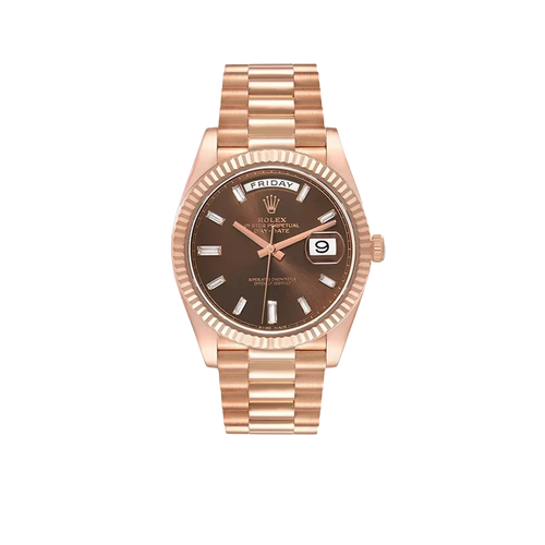 President Day-Date 40mm Rose Gold Chocolate Diamond Watch 228235