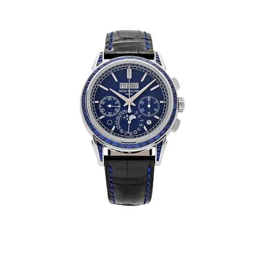 Grand Complications 41mm 5271/11P-010 Perpetual Calendar Chronograph Platinum Baguette Sapphires