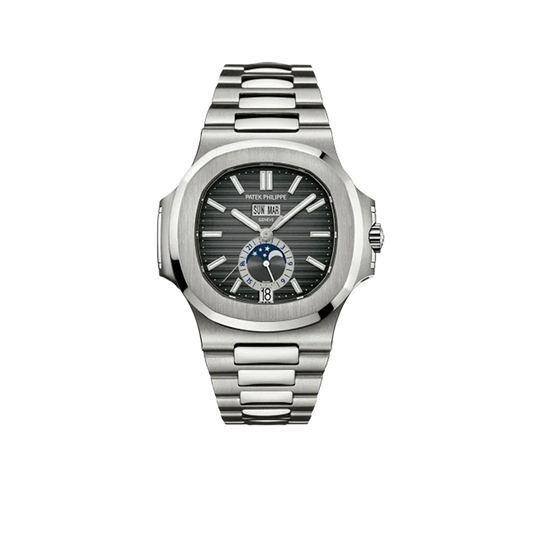 Nautilus 40mm 5726/1A-001 Annual Calendar Moon Phases Stainless Steel Gray Dial