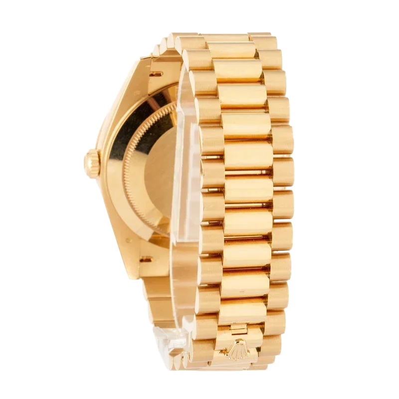 Day-Date 40 228348RBR Yellow Gold Diamond Bezel Champagne Roman Dial