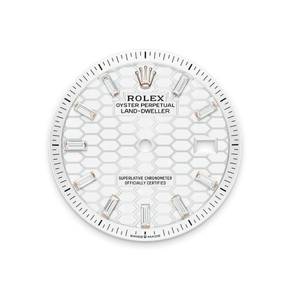 Land-Dweller Oyster 40mm Everosegold & Diamonds Intense White Honeycomb Motif Dial  127385TBR-0003