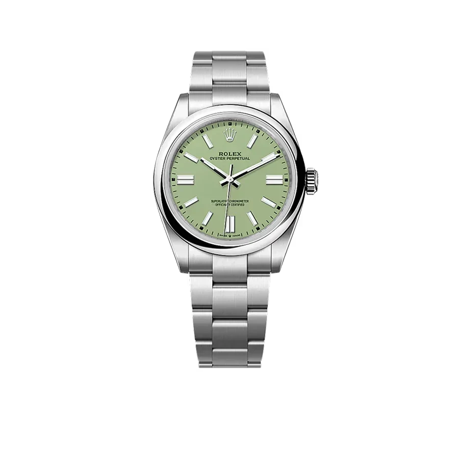 Oyster Perpetual 41mm Stainless Steel Pistachio Dial Men Watch 134300-0006 New 2025