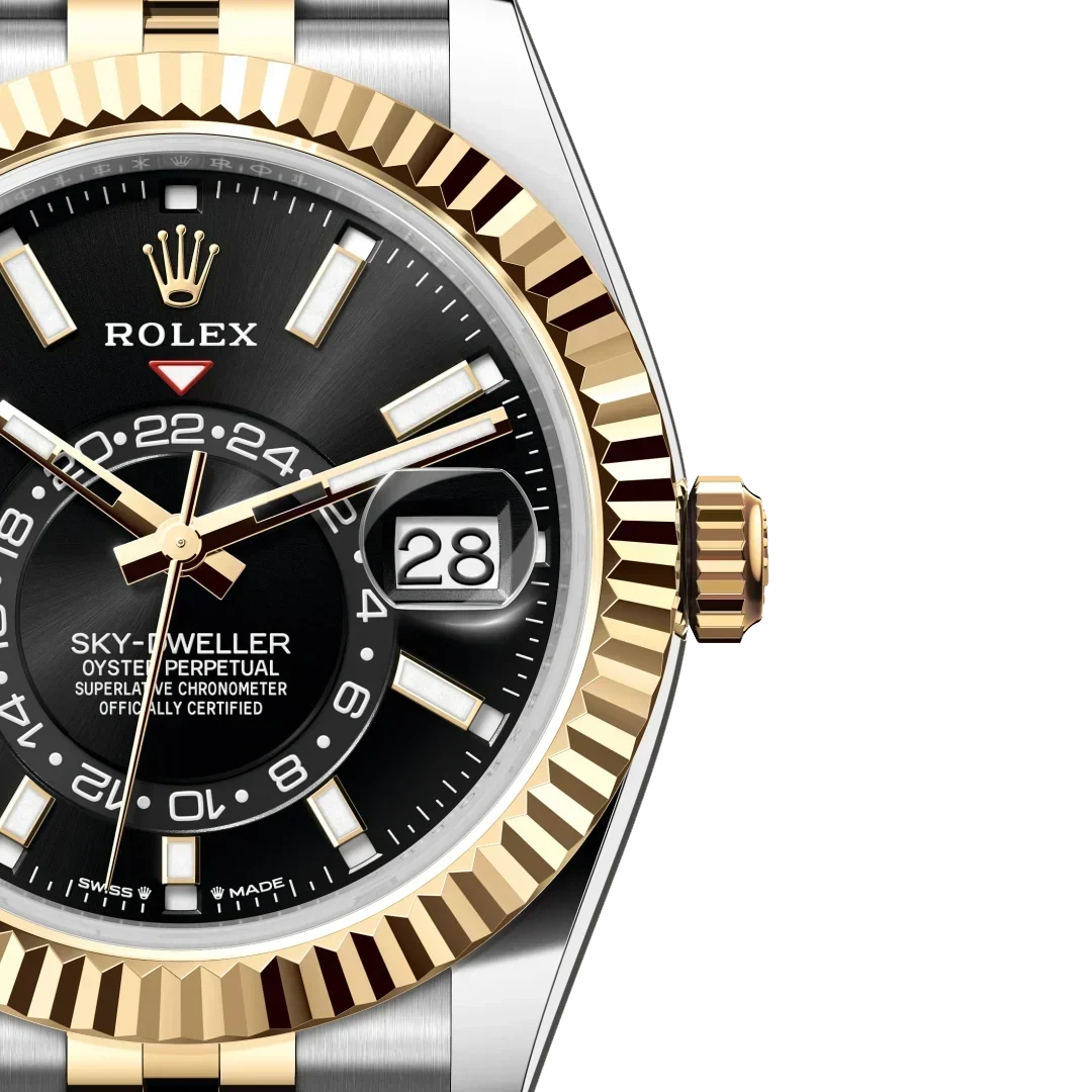 Sky-Dweller 42 mm Oyster, Oystersteel and Yellow Gold 336933 Bright Black