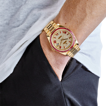 Day-Date 40 228398TRU Yellow Gold Roman Dial Ruby Bezel