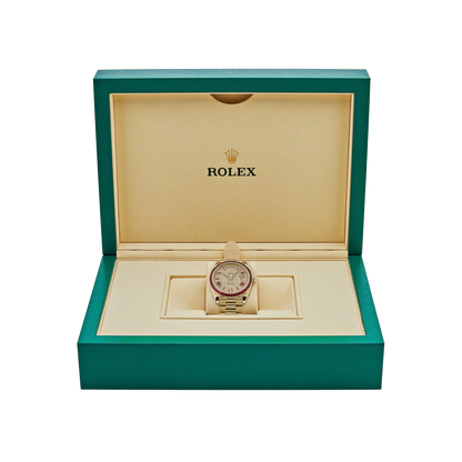 Day-Date 40 228398TRU Yellow Gold Roman Dial Ruby Bezel