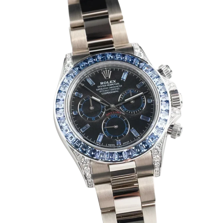 Daytona 40mm 126599TSA White Gold Silver Sheen Obsidian Dial Sapphire Bezel