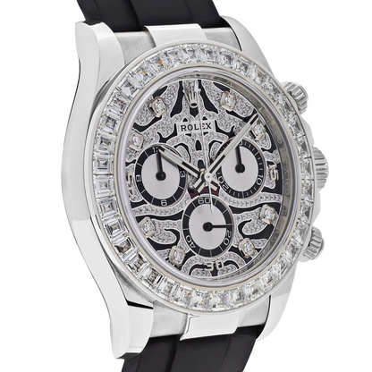 Cosmograph Daytona Eye of the Tiger 40mm 116589TBR White Gold Baguette Diamond Bezel Tiger Pavé Diamond Dial