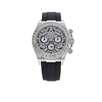 Cosmograph Daytona Eye of the Tiger 40mm 116589TBR White Gold Baguette Diamond Bezel Tiger Pavé Diamond Dial