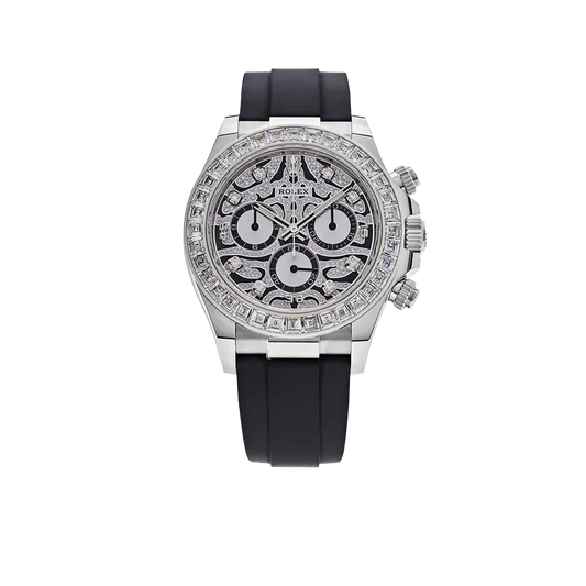 Cosmograph Daytona Eye of the Tiger 40mm 116589TBR White Gold Baguette Diamond Bezel Tiger Pavé Diamond Dial