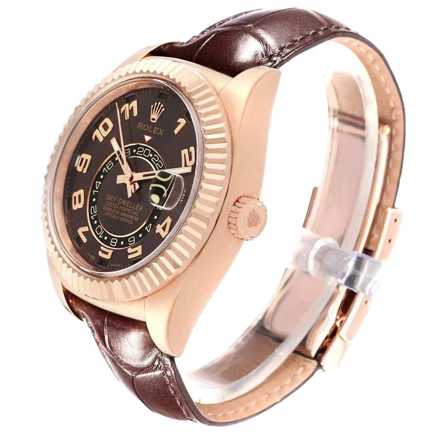 Sky-Dweller 42mm  Everose Chocolate Brown Dial Rose Gold Watch 326135
