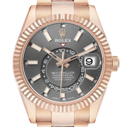 Sky-Dweller 42mm Rose Gold Slate Dial Mens Watch 326935