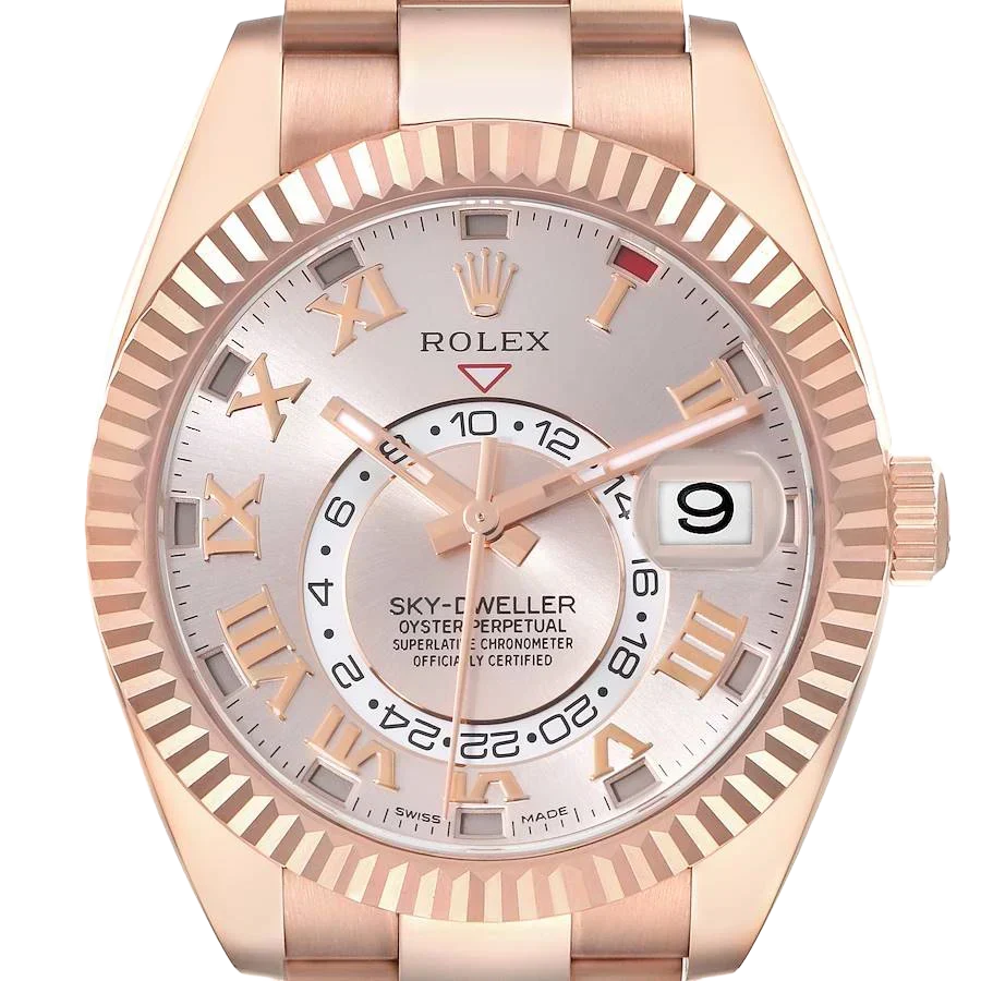 Sky-Dweller 42mm  Rose Gold Sundust Dial Mens Watch 326935