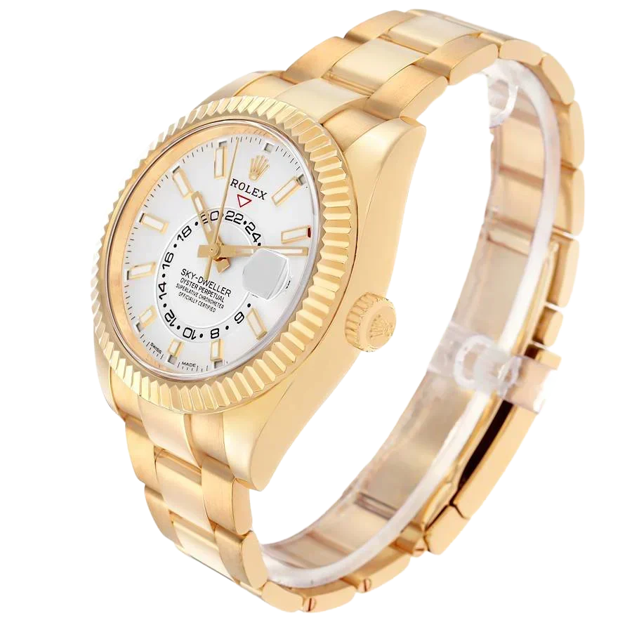 Sky-Dweller 42mm Yellow Gold White Dial Automatic Mens Watch 326938