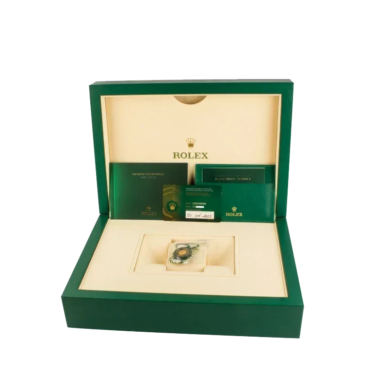 Day-Date 40 228348RBR Yellow Gold Diamond Bezel Champagne Roman Dial